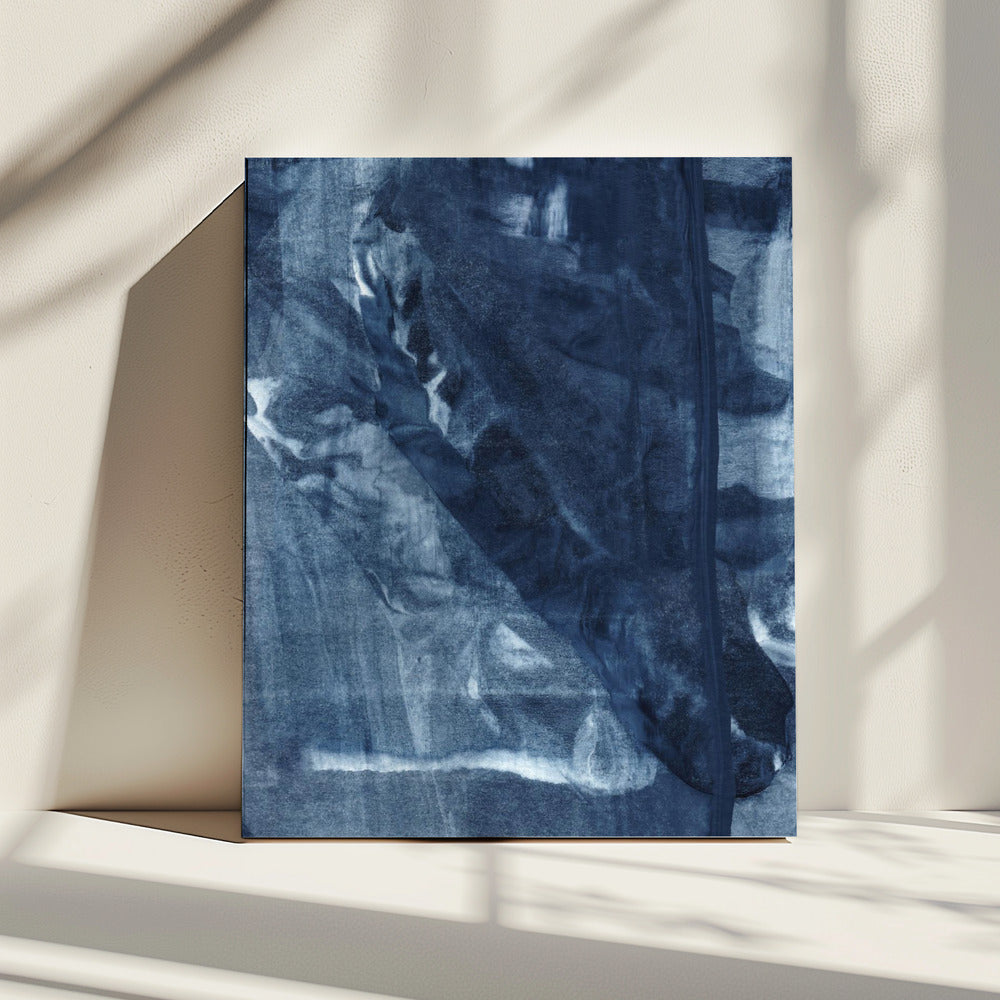 Blue Texture Flowing Vertical Lines | Canvas