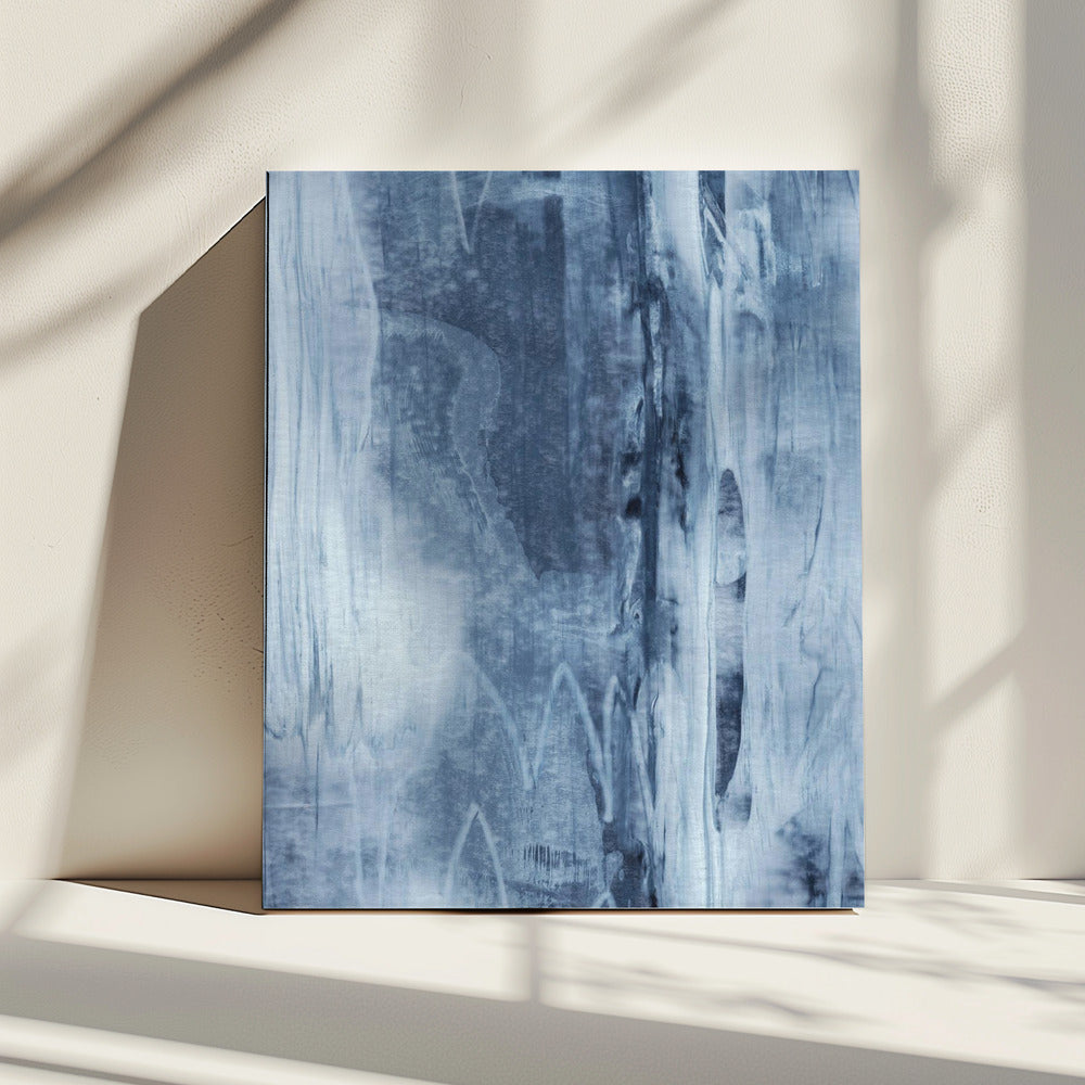 Blue Texture Flowing Vertical Lines | Canvas