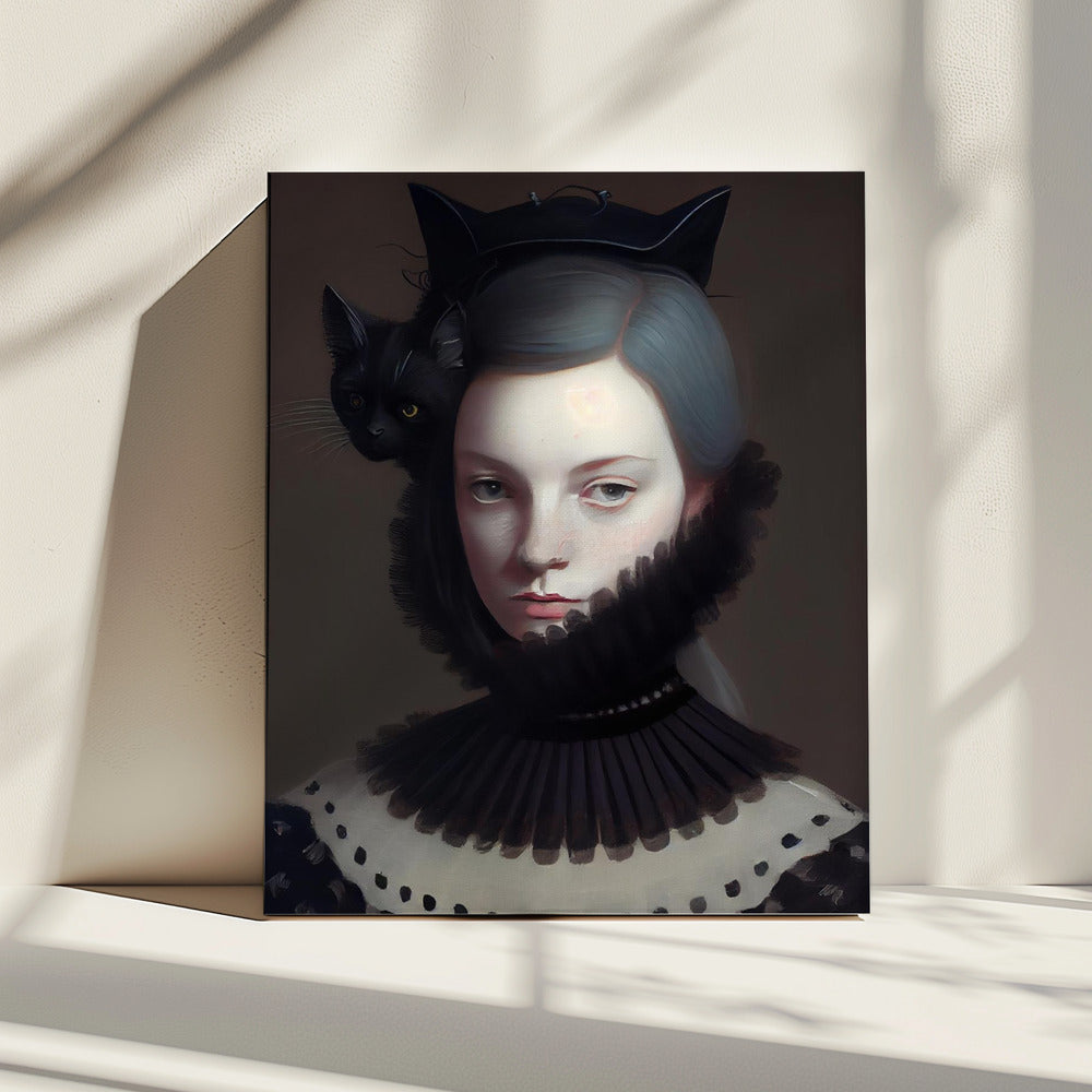 Miss Black Kitty | Leinwand