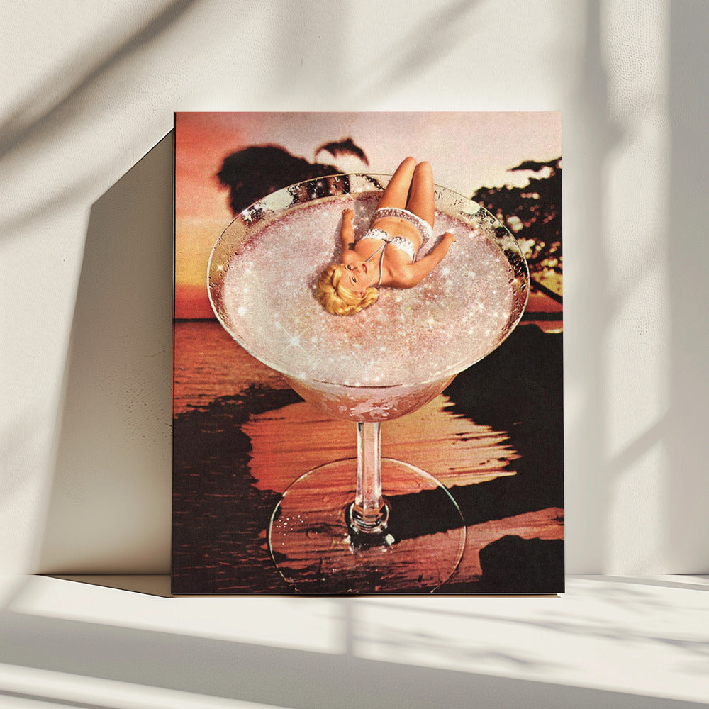 Glitzer Pink Margarita | Leinwand