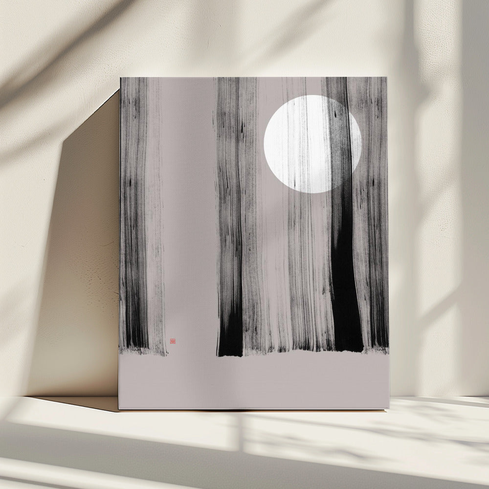 Versteckter Mond Nr. 1 | Hinter den Bäumen | Leinwand