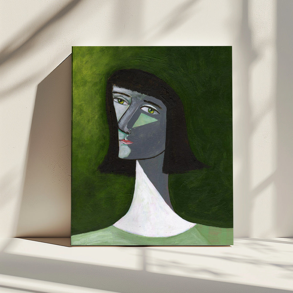 Dame in Grün | Leinwand