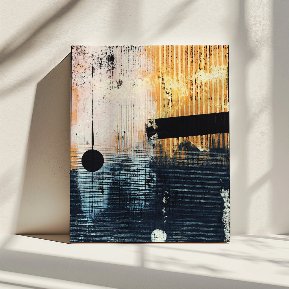 Abstraktes Kunstwerk mit geometrischer Komposition | Leinwand