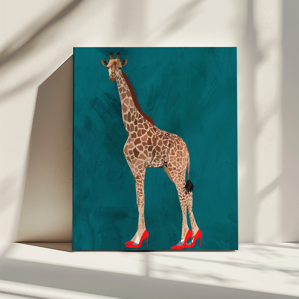 Türkise Giraffen-Heels | Canvas