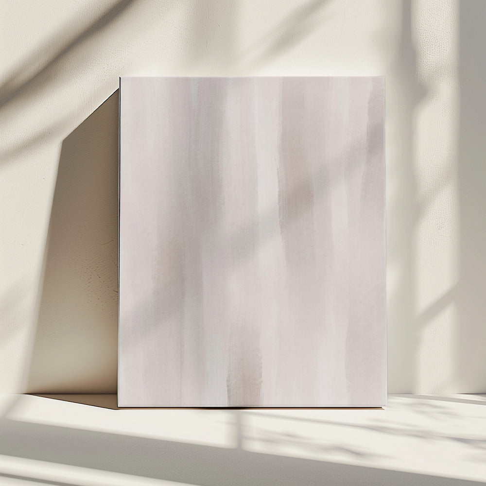 Beige Pinselstriche auf gedämpftem Hintergrund | Leinwand