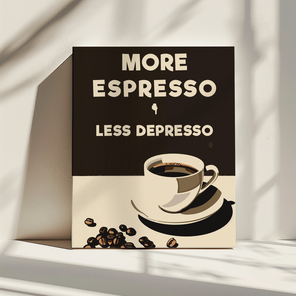 Mehr Espresso - Weniger Depresso | Leinwand