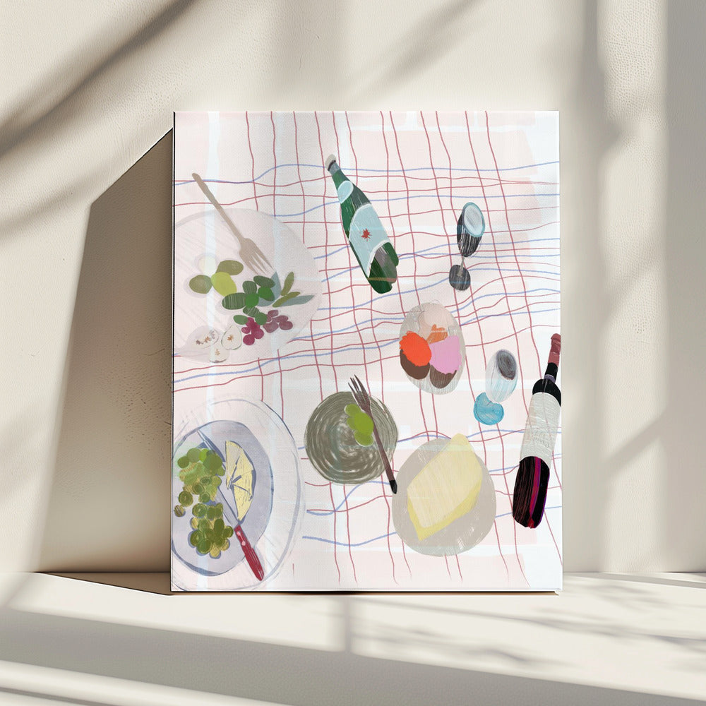 Essen und Wein Picknick | Leinwand