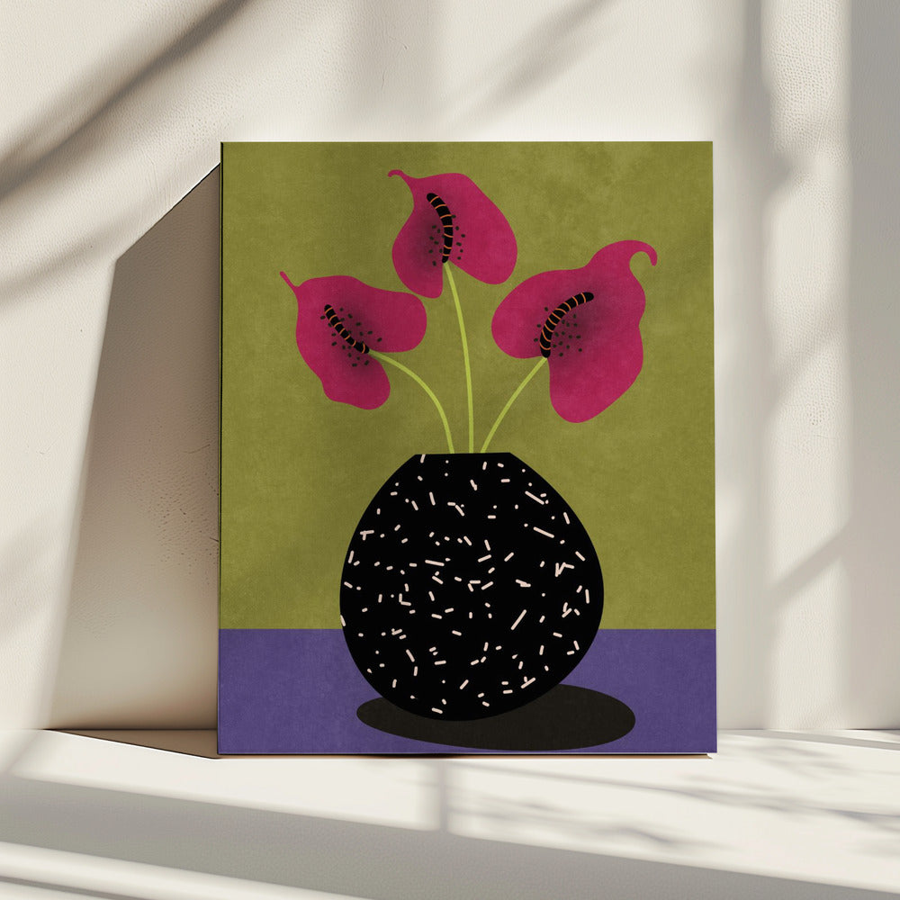 Schöne Blumen in der Vase | Leinwand