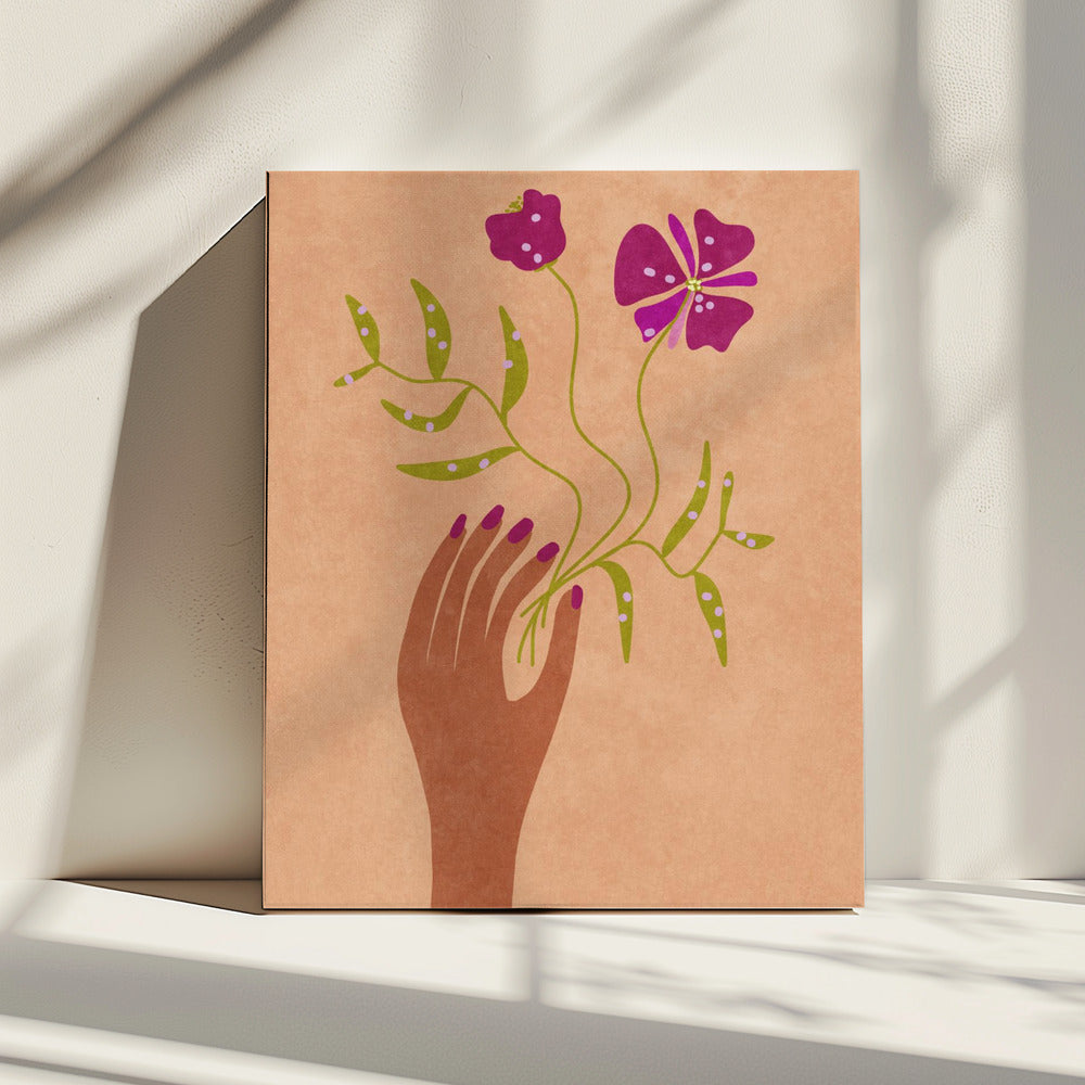 Blume in meiner Hand | Leinwand