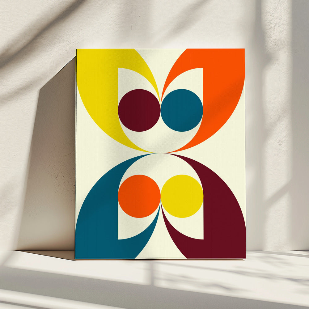 Bunte symmetrische Formen und Kreise | Leinwand
