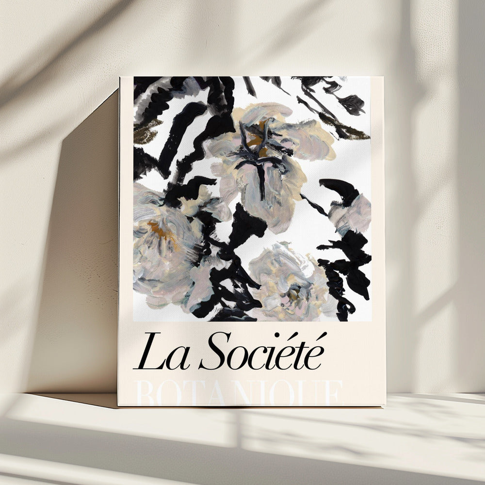 La Société Botanique Balck and White and Cream Flowers 2 | Canvas