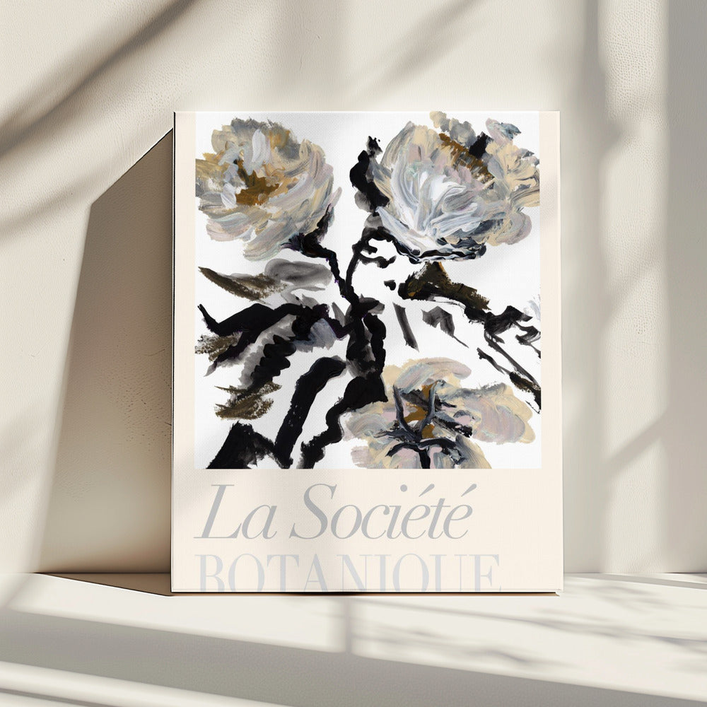 La Société Botanique Black, White and Cream Flowers | Canvas
