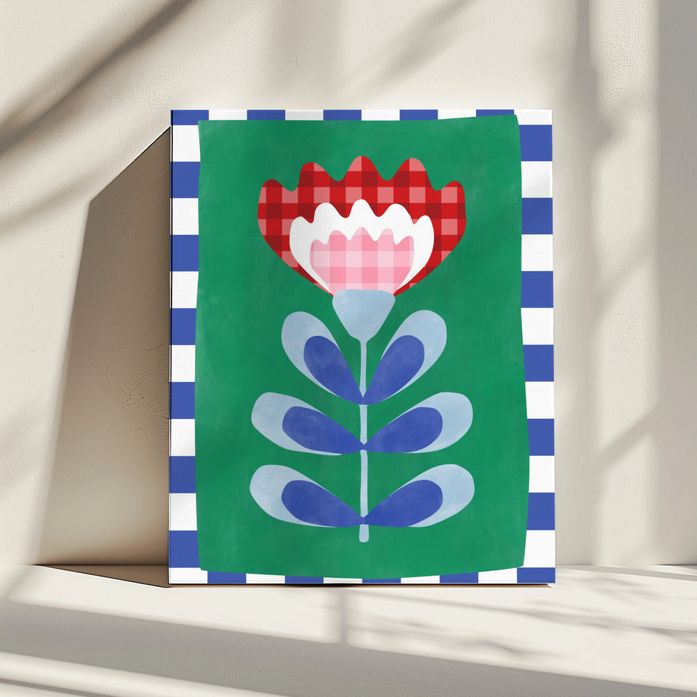 Blumenmuster mit kräftigen geometrischen Formen | Leinwand