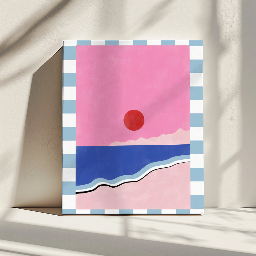Minimalistische Strandszene | Leinwand