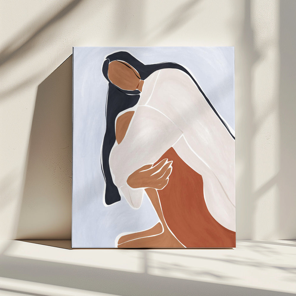 Woman Embracing Herself Print By Ivy Green Illustrations | Canvas
