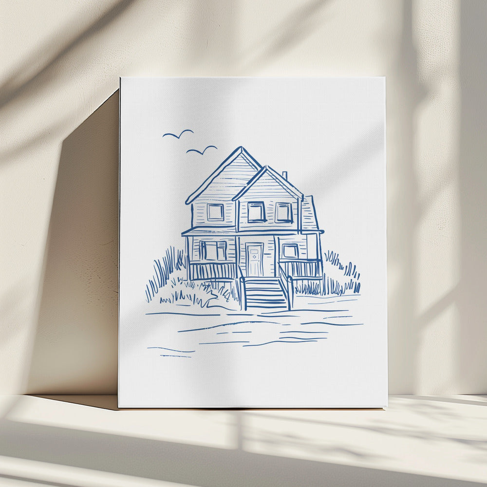 Nantucket Strandhaus | Leinwand