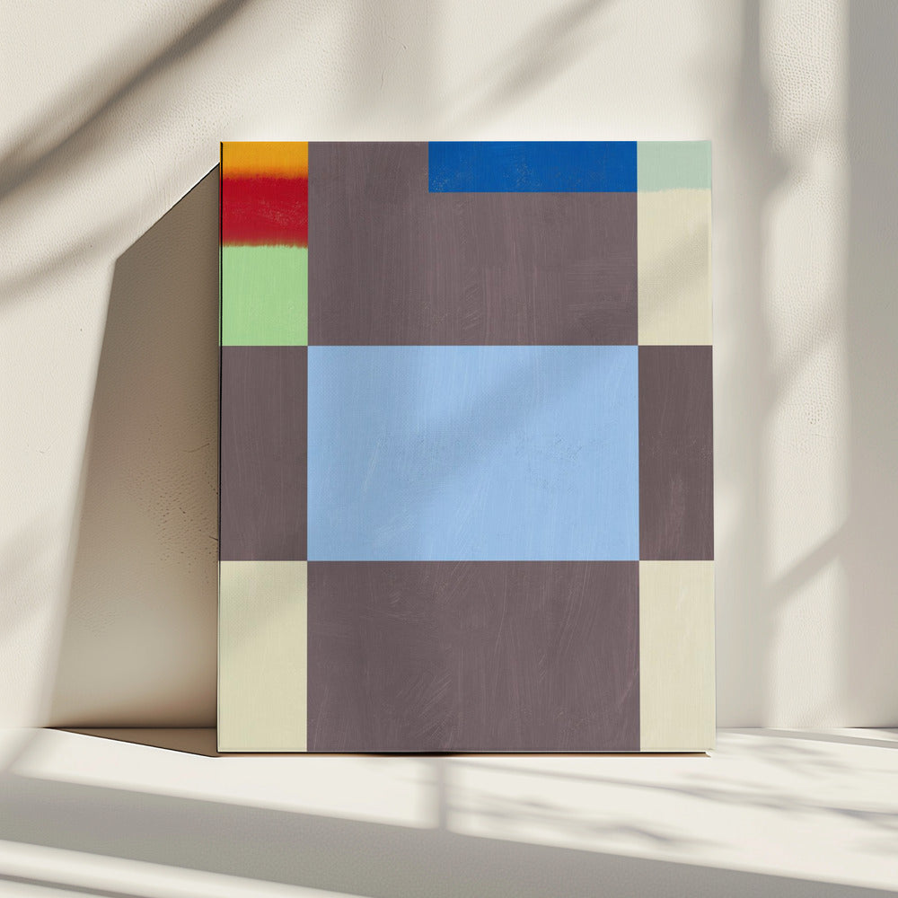 Geometrische Formen mit einer gedämpften Farbpalette aus Grau | Leinwand