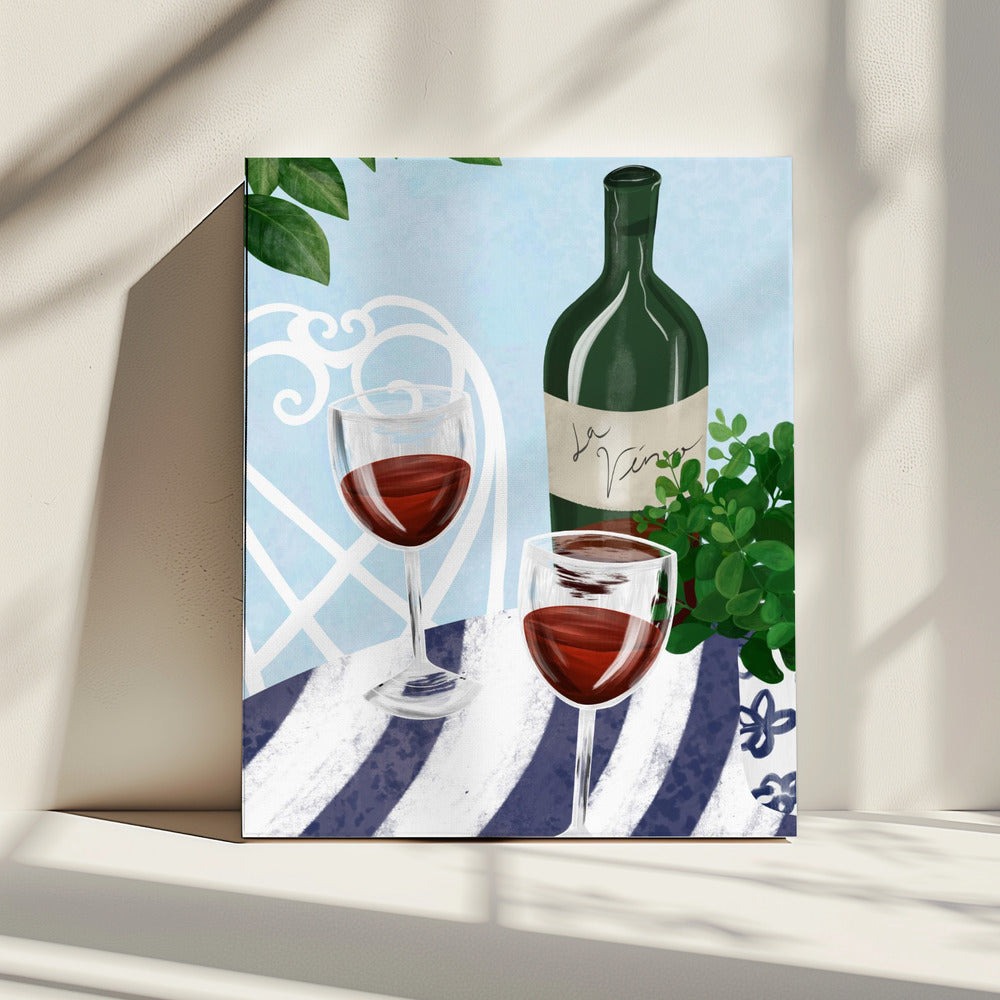 Rotwein unter dem Baum | Leinwand