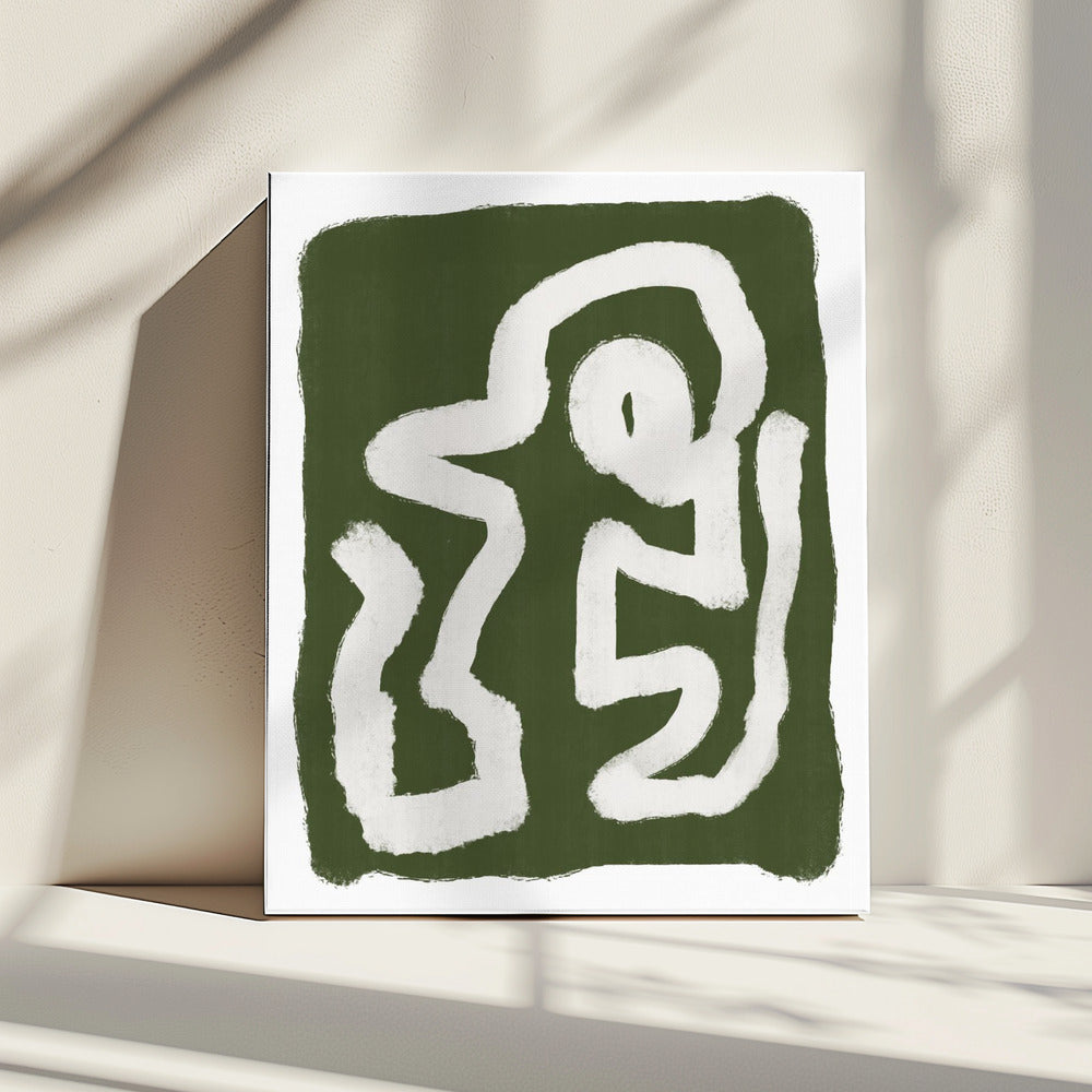 Abstrakte grüne Linien 3 | Leinwand