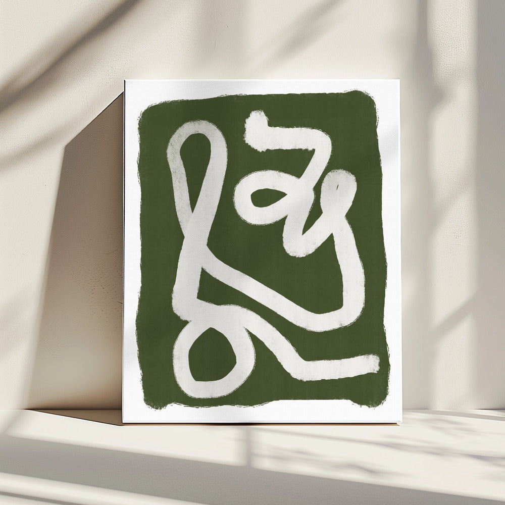 Abstrakte grüne Linien 2 | Leinwand