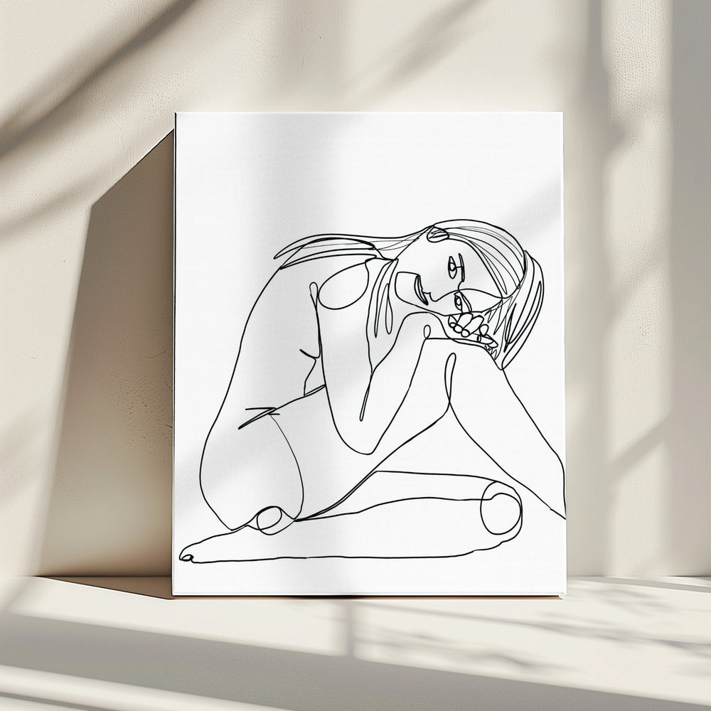 Strichzeichnung einer Frau | Leinwand