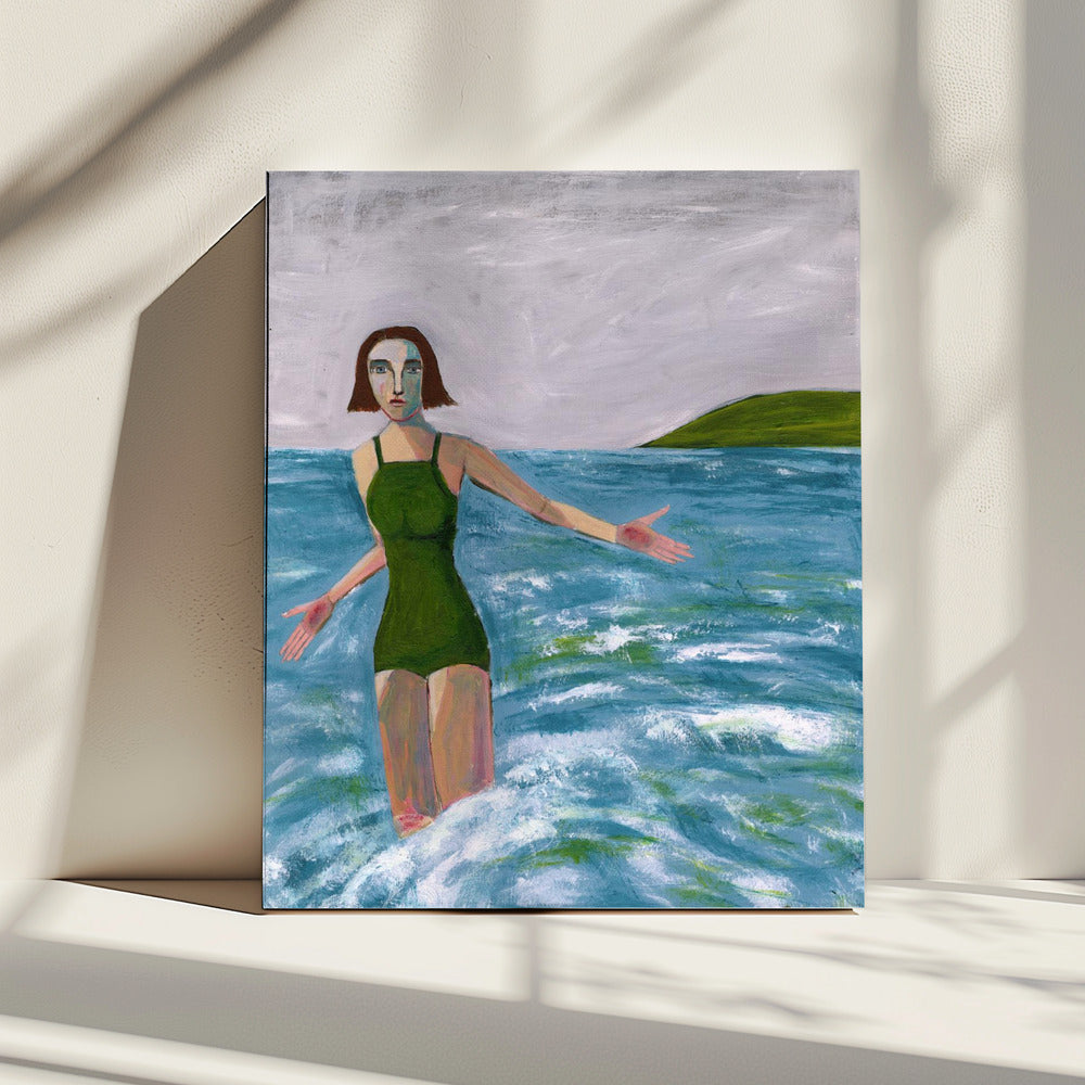 Frau am Meer | Leinwand