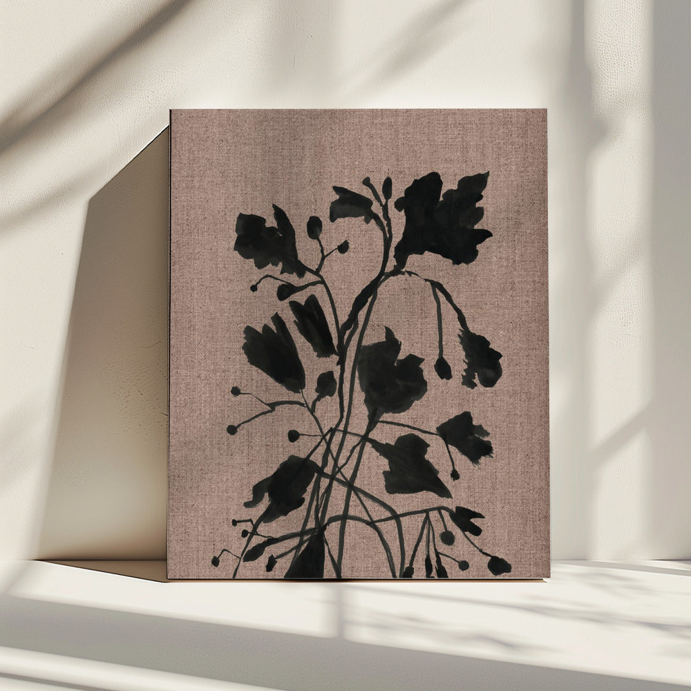 Schwarzes Blumenmuster II | Leinwand