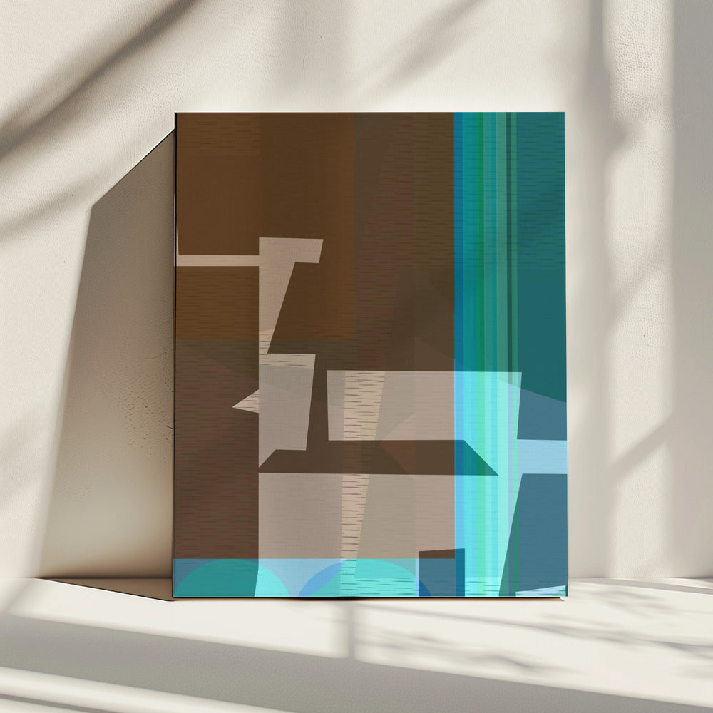 Braun Blau Gewebt 1 | Leinwand