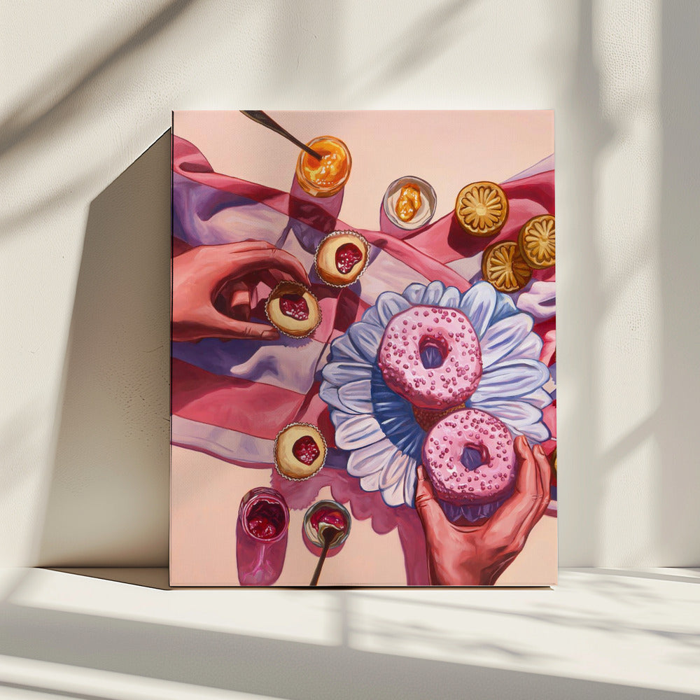 Mittwochs essen wir Pink | Leinwand