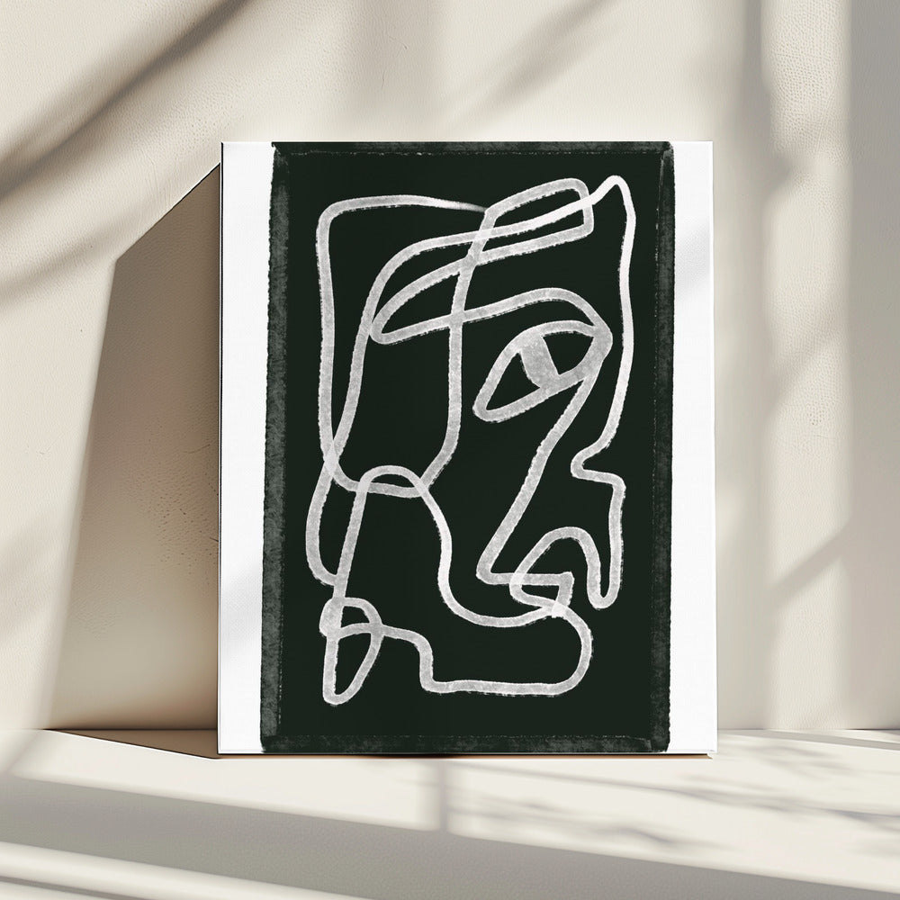 Abstrakte Linien schwarz | Leinwand