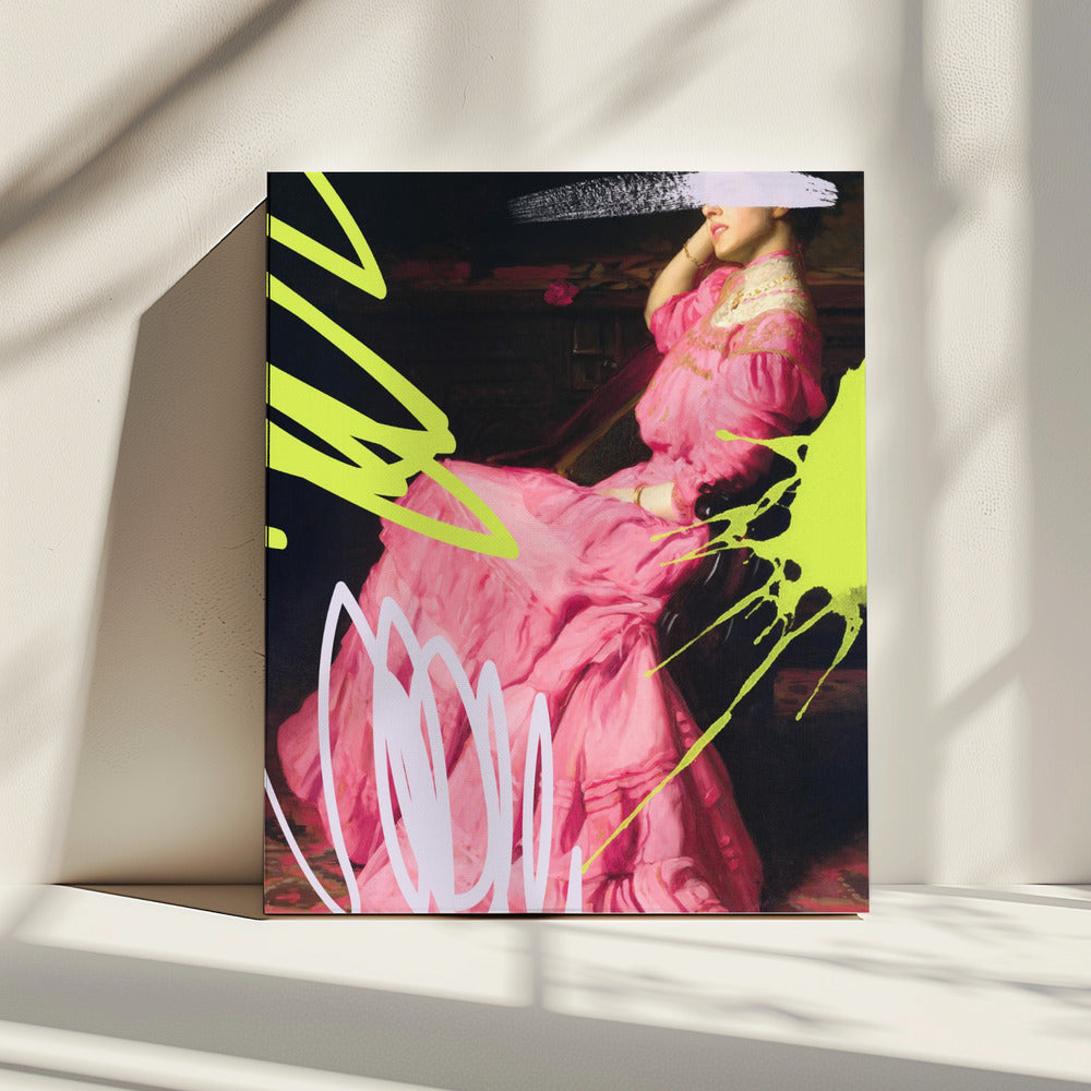 Neonpinkes Kleid Verhältnis 2x3 | Leinwand