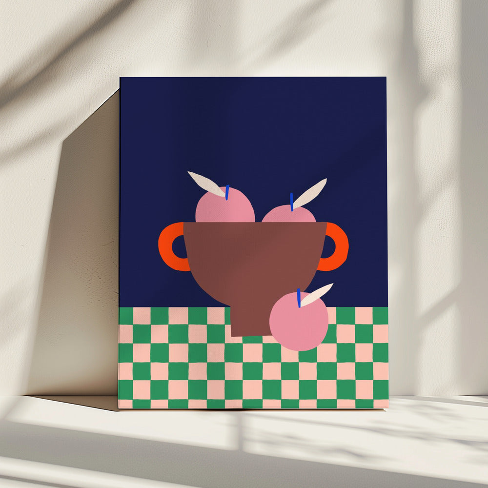Obstschale mit rosa Äpfeln | Leinwand