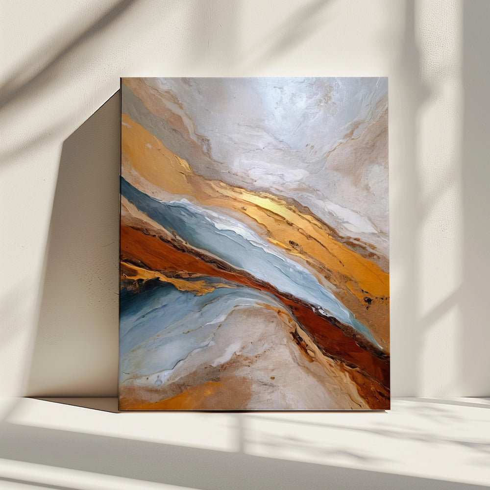Goldene Horizontwellen | Leinwand