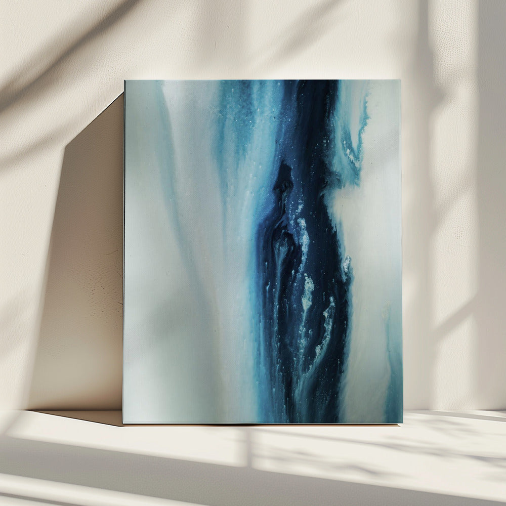 Fließend - Tiefblau | Leinwand