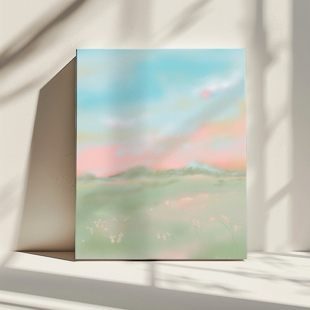 Verträumte Pastellwiese | Leinwand