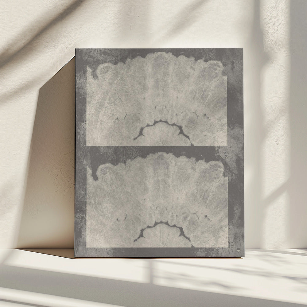 Batikspuren – Neutrales Abstraktes in Taupe und Weiß | Leinwand