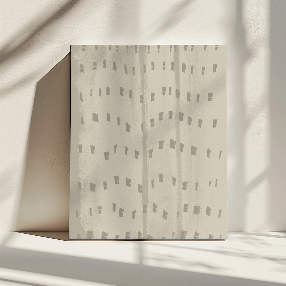 Sanfter Wellenrhythmus – Wabi-Sabi Muster in Beige | Leinwand