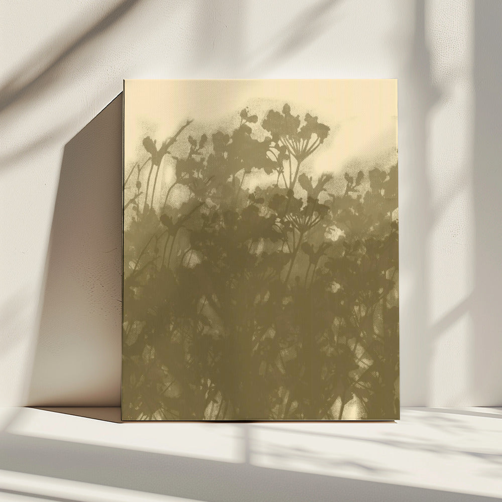 Neblige Wiese. Abstrakte Botanische Kunst Nr. 2 | Leinwand