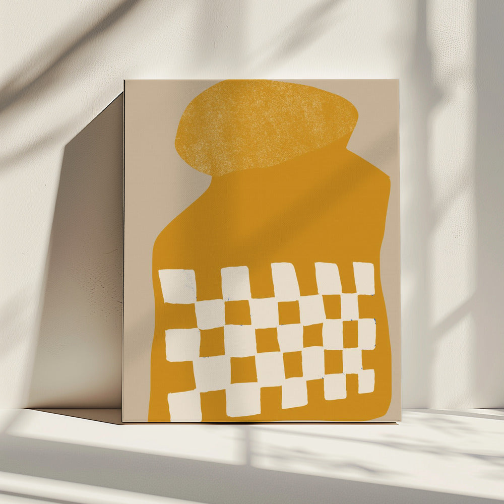 Goldene karierte Form | Leinwand