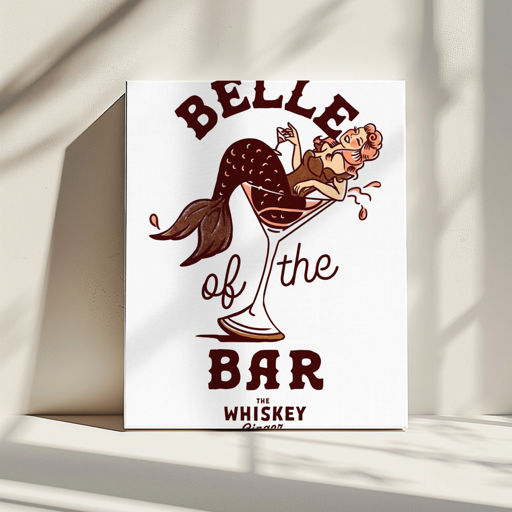 Belle Of The Bar Mermaid Pin Up Art | Canvas