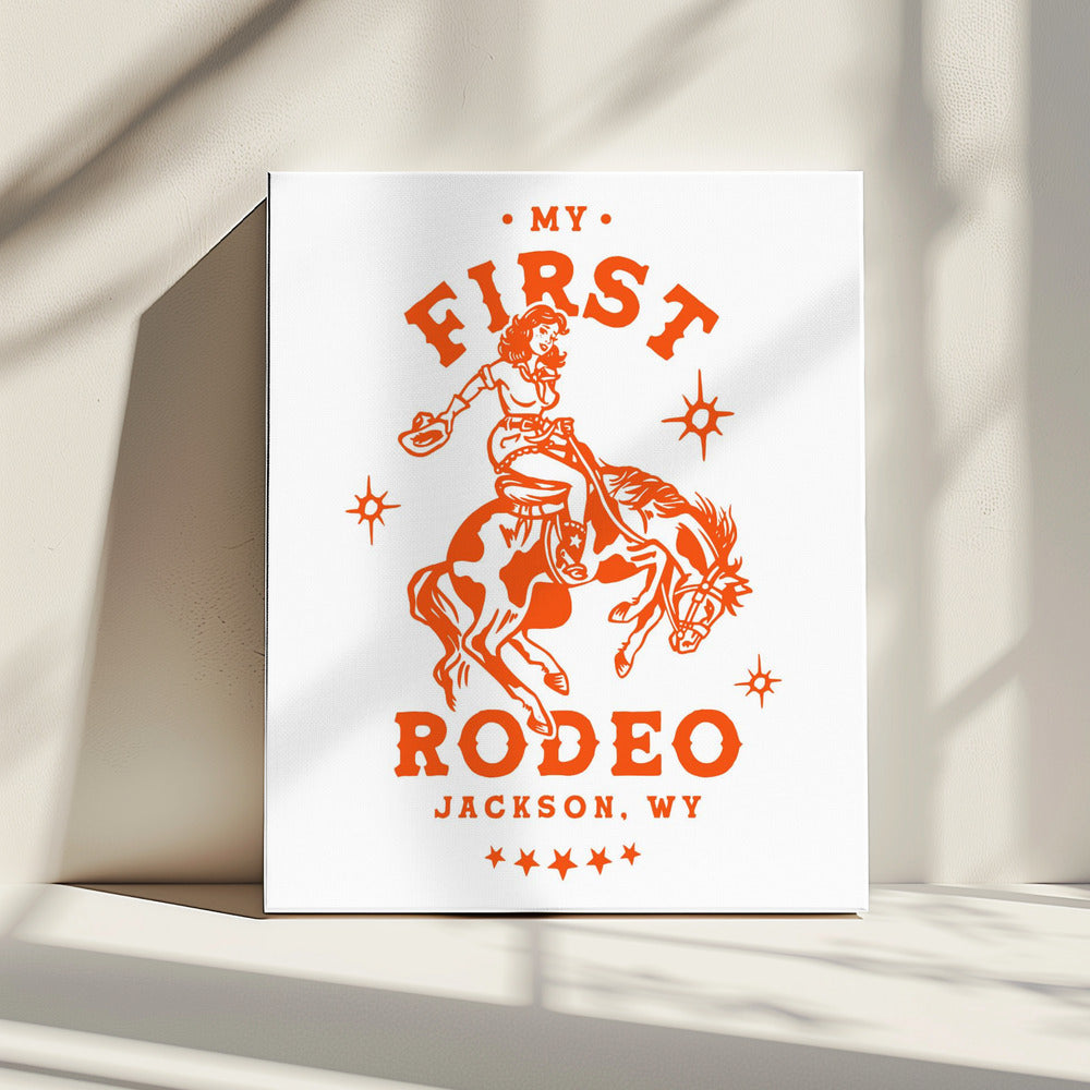 Mein erstes Rodeo Jackson Wyoming Reiten Cowgirl | Leinwand