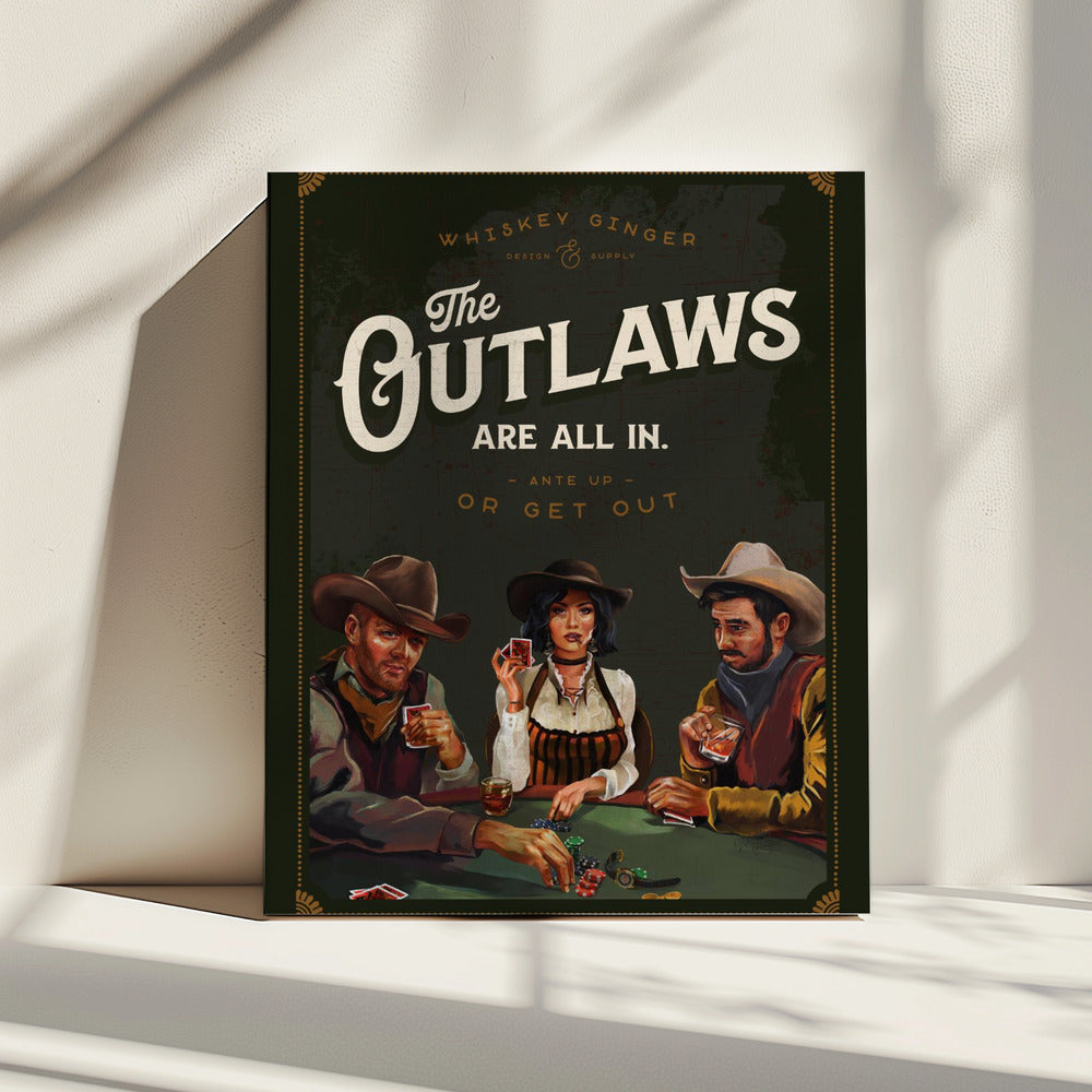Outlaws sind alle in Cool Cowboy Poker Art | Leinwand