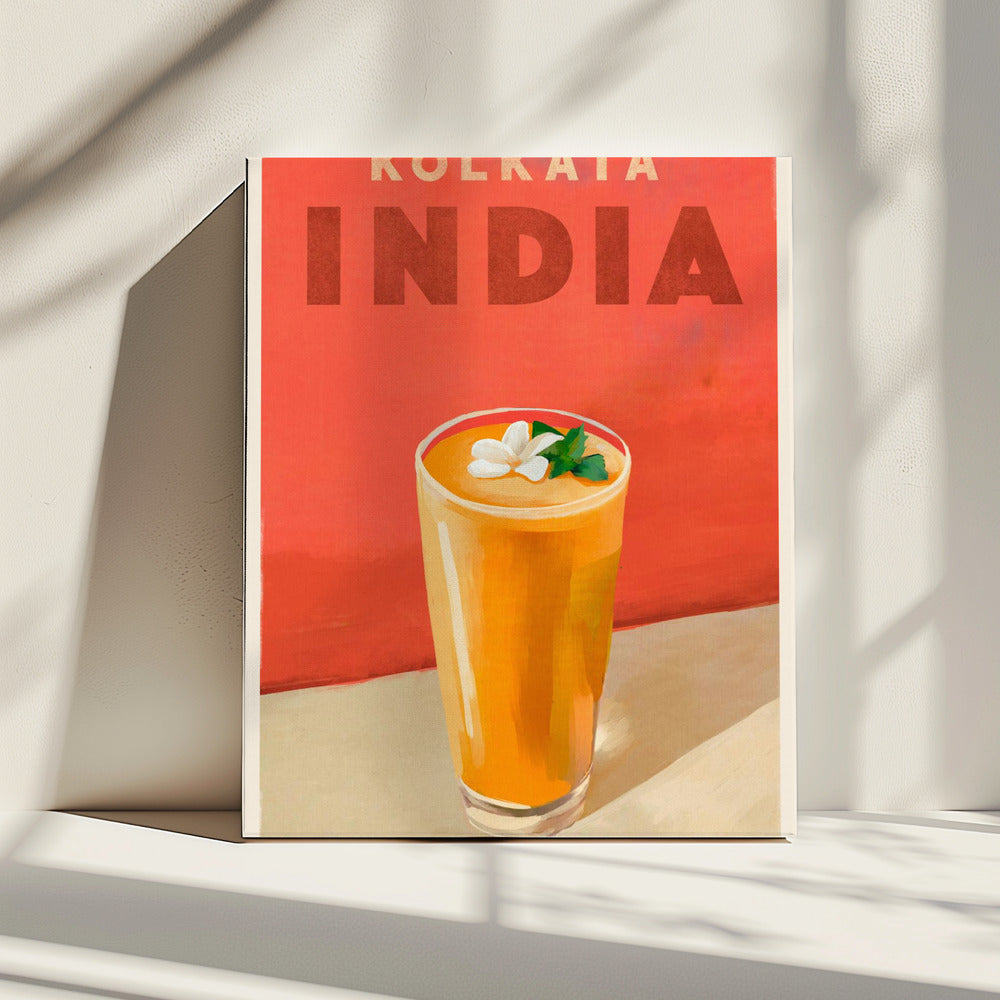 Reiseposter Cocktail Kolkata Indien | Leinwand