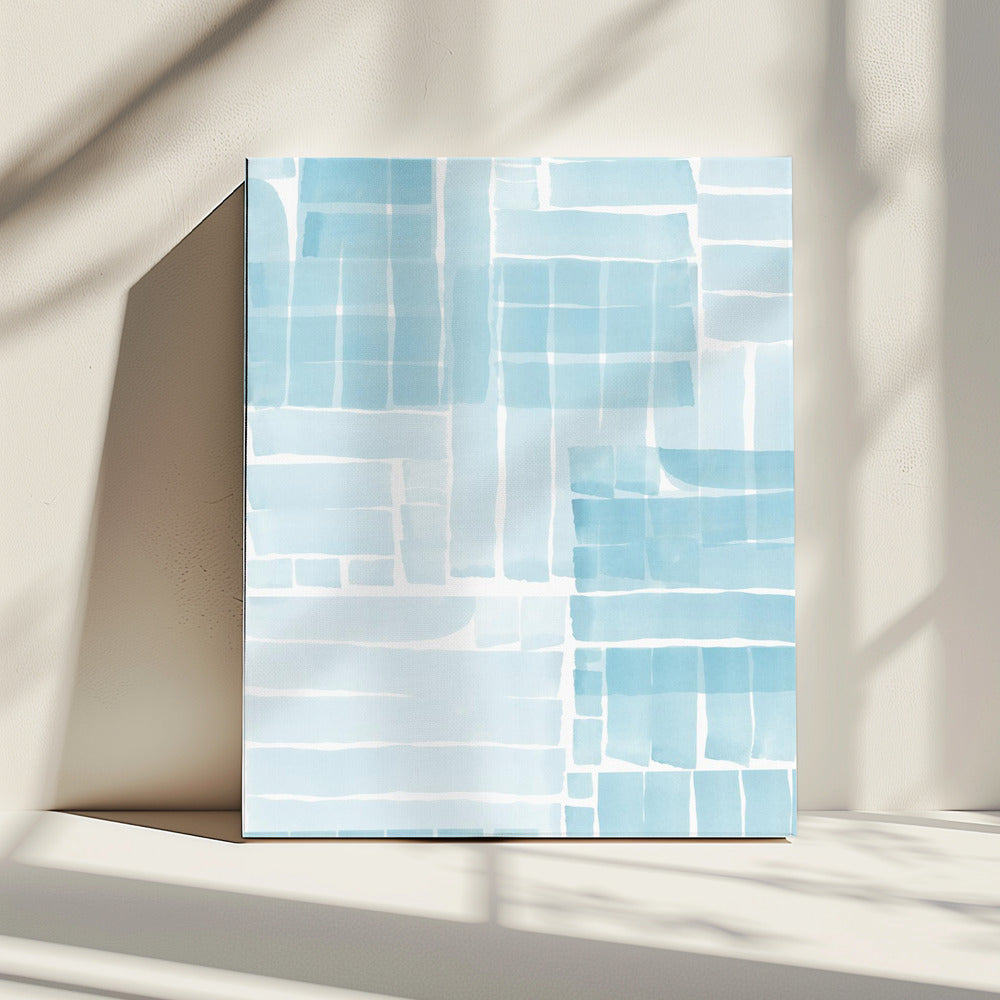 Light Blue Watercolour Grid Wash 2 | Canvas