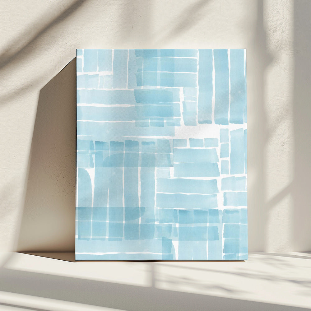 Light Blue Watercolour Grid Wash 3 | Canvas