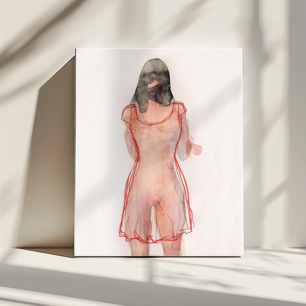 Figurenstudie (rotes Kleid) | Leinwand