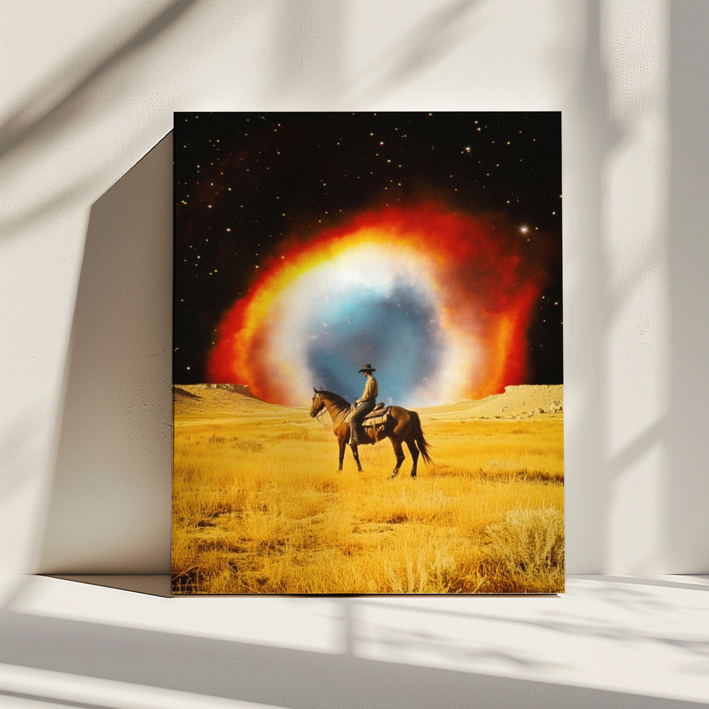 Nebel Cowboy | Leinwand