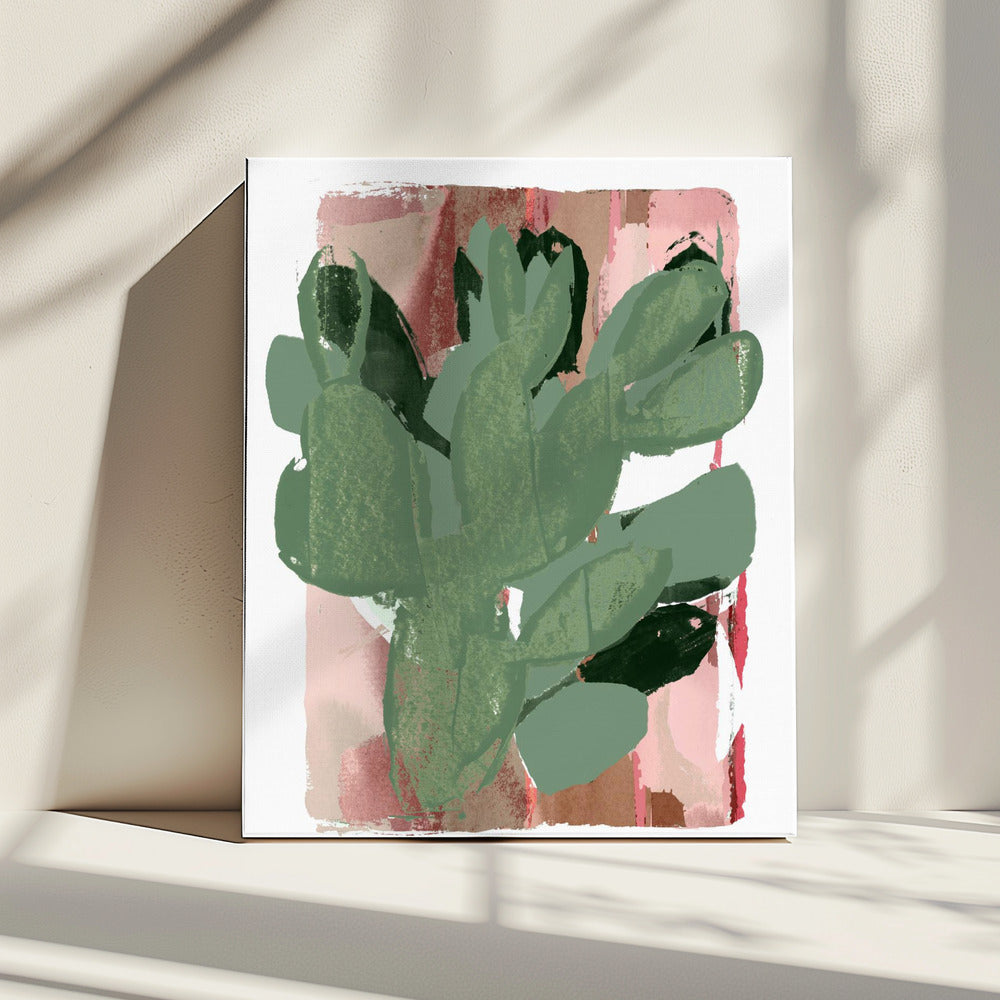 Kaktus Grün Rosa 3 | Leinwand