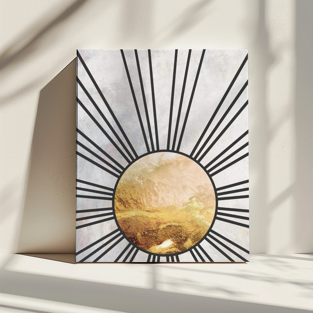 Schwarzgold, mittlere Sonne | Leinwand