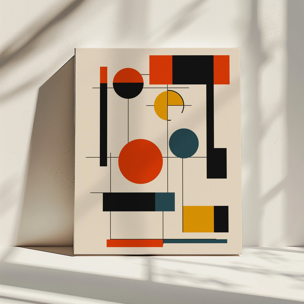 Geometrische Formen und eine ausgewogene FarbpaletteGeometrische Harmonie | Leinwand